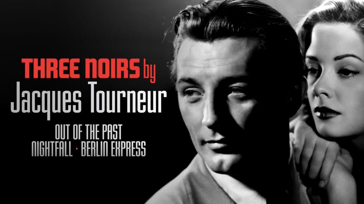 THREE NOIRS BY JACQUES TOURNEUR 🖤 Now playing on Criterion Channel! A master of mood, shadow, and dreamy ambiguity, the French-born director brought a sophisticated subtlety to his celebrated work in Hollywood. His command of atmosphere and darkly poetic sensibility were particularly suited to film noir, as seen in this trio of stylish, chiaroscuro-engraved favorites, including the stone-cold classic OUT OF THE PAST, a reverie of romantic doom starring genre icon Robert Mitchum in one of his definitive roles.