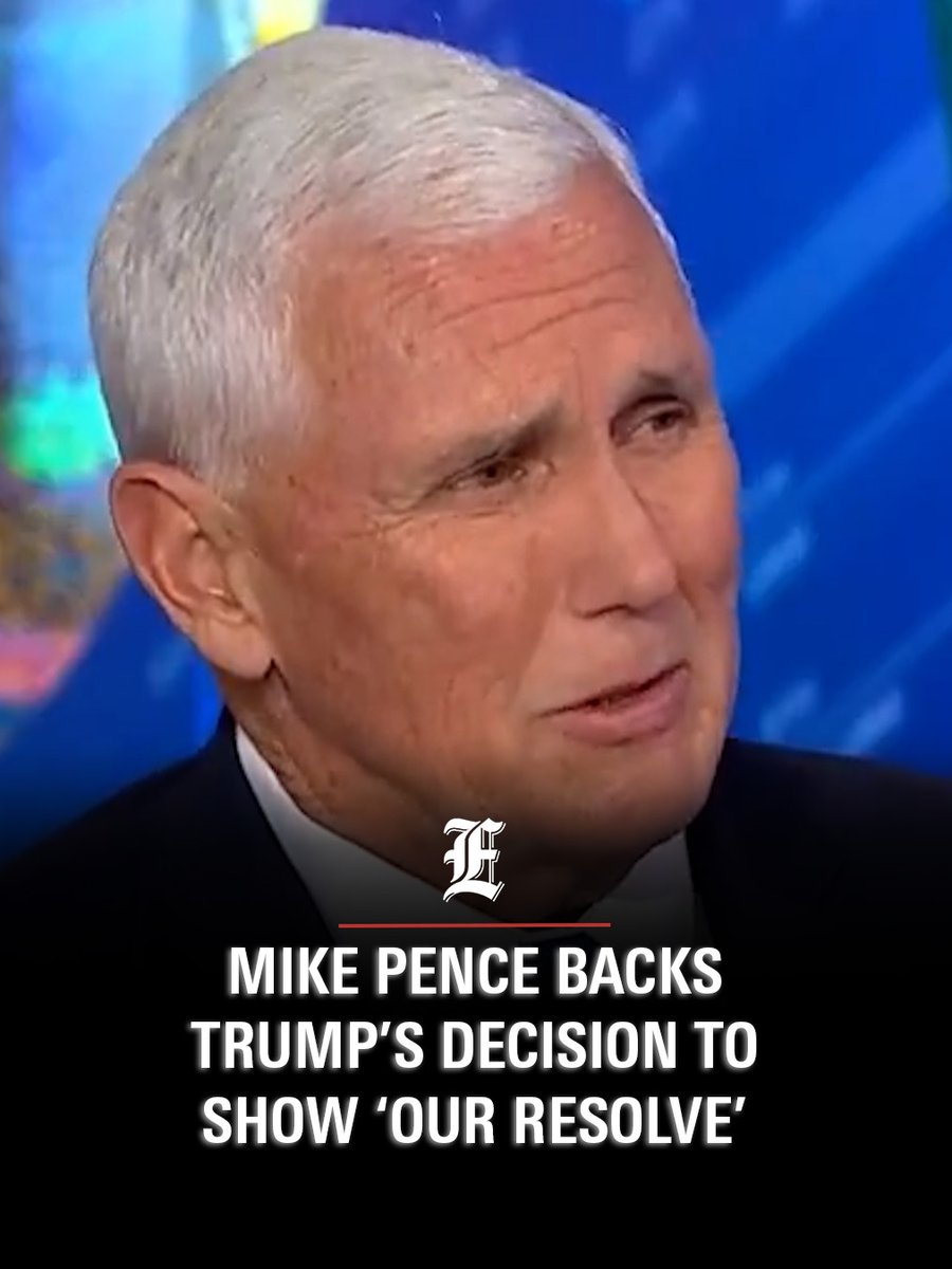 .Mike Pence backs Trump's decision to show "our resolve" against Iran's regime.