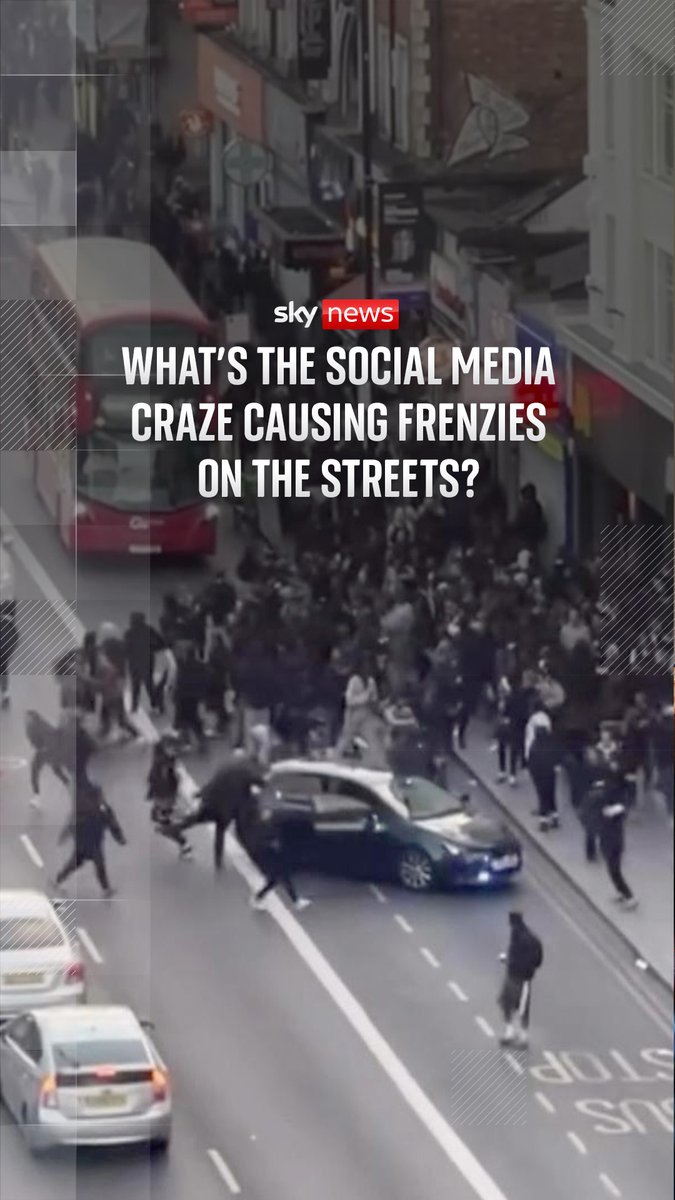 Hundreds of teenagers have been swarming locations in two of the UK's biggest cities and creating disorder. Social media is at the core of the phenomenon. The Met Police have made arrests and have called on social media companies to "take responsibility". Sky's Phoebe Southworth reports. 🔗