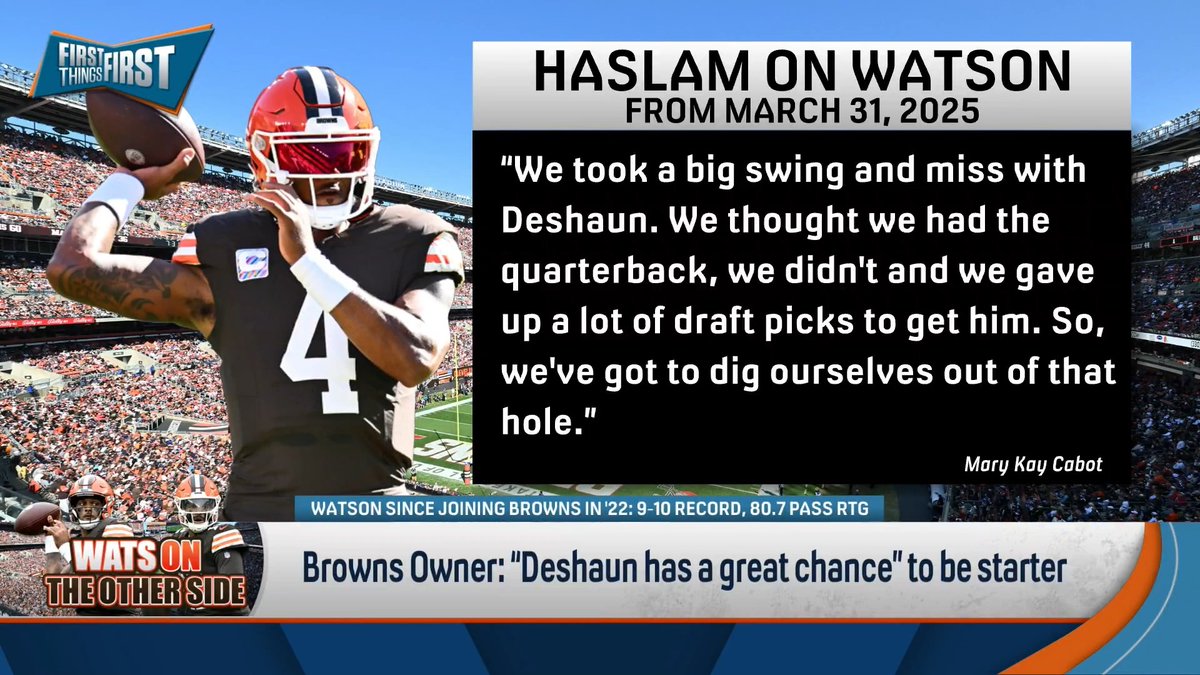 “I don’t think he has a great chance to be the starter. I don’t think he’s a good player anymore. I don’t think all of a sudden he’s going to be the answer.” nick wright thinks giving Deshaun Watson a chance could cost the Browns another season: