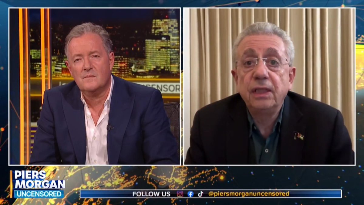 'This fascism will not only kill Palestinians, it will eat up Israel from within.' Mustafa Barghouti discusses the new Israeli death penalty law with Piers Morgan. Watch more👇 📺 Piers Morgan | Mustafa Barghouti @Mustafa_Barghouti
