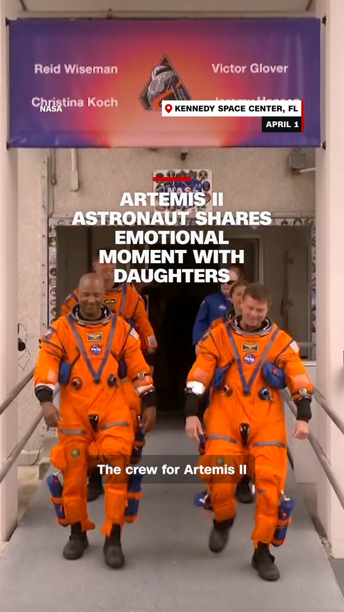 Four astronauts are set to launch on Artemis II, the first crewed moon mission in decades. On the walk to the launchpad, Mission Commander Reid Wiseman shared an emotional moment with his two daughters. Follow live updates on the launch: