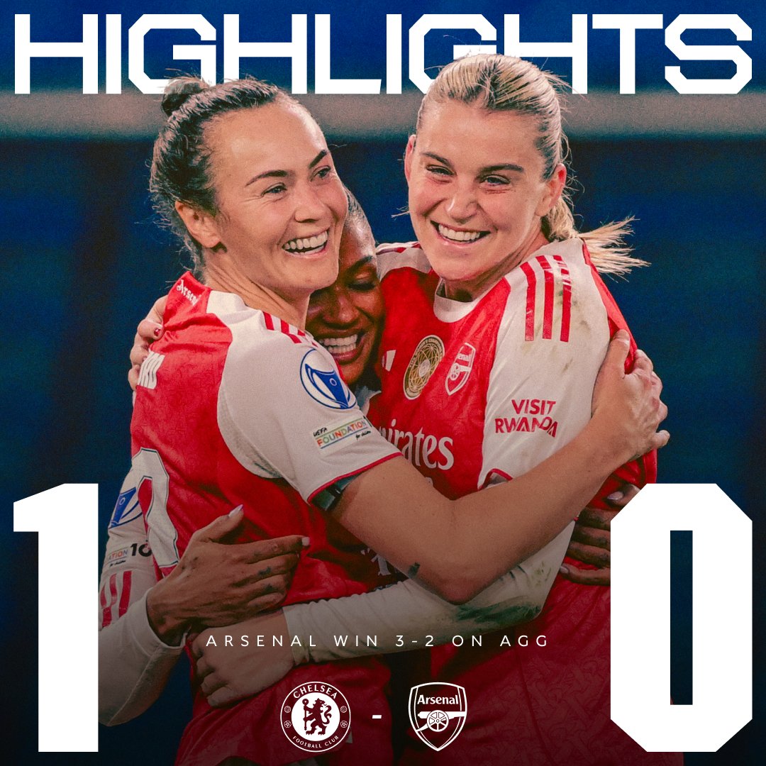 Securing a spot in the UEFA Women’s Champions League semi-finals ✅ Highlights from tonight’s battle at the Bridge are available to watch now 📺 Watch the UWCL on Disney+ 📲