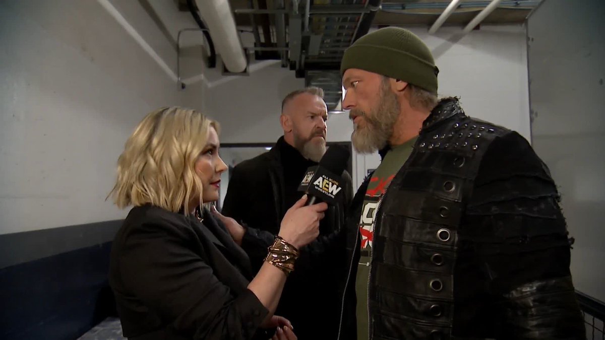 Christian Cage almost attacked Renee Paquette with the chair because she was in their way, LMAOOOO.