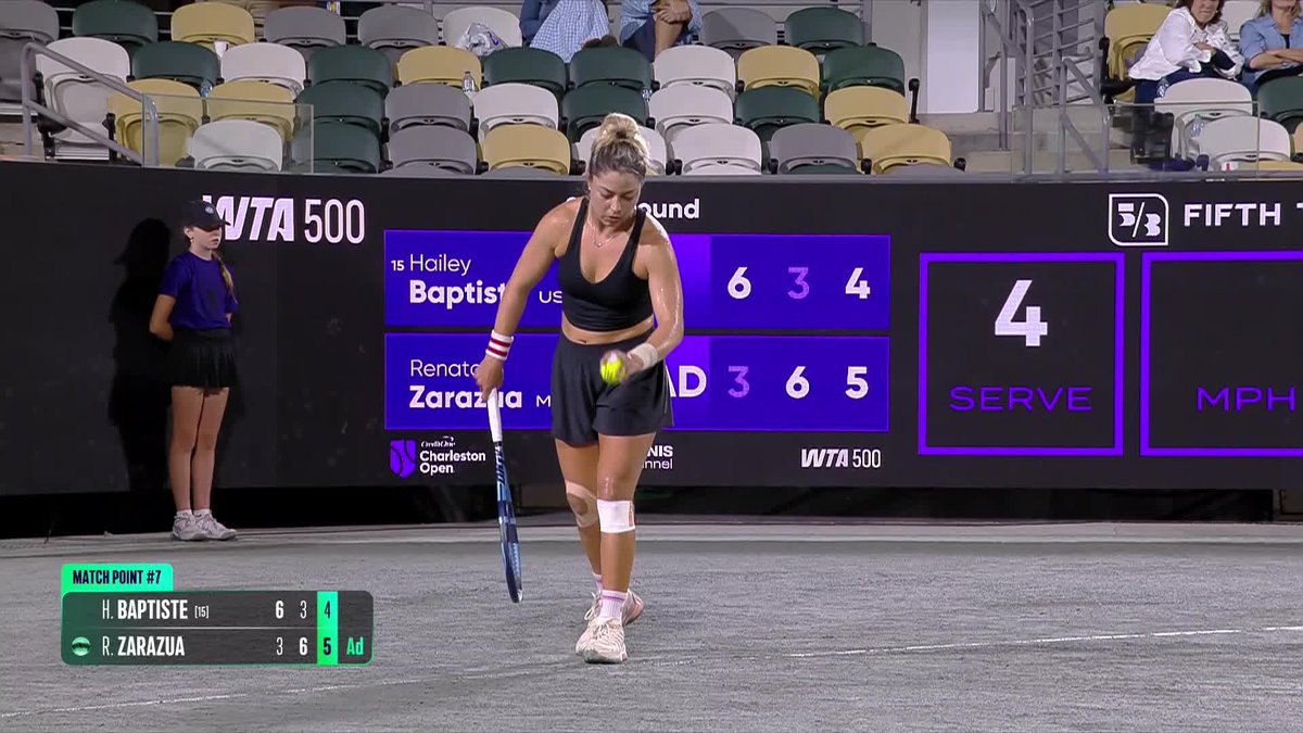 WHAT A COMEBACK 👏🤩👏 Renata Zarazua passes Baptiste’s test in a thrilling three set match under the Charleston moonlight. #CharlestonOpen