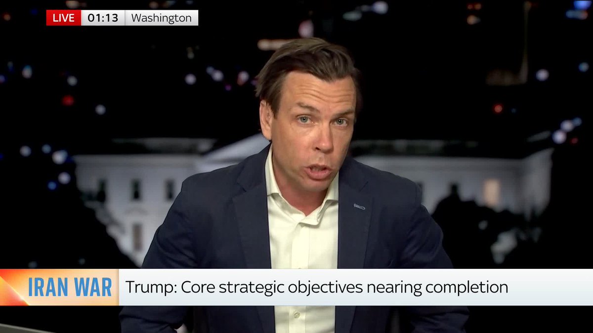 "Really quite a confusing message from the American President." Mark Stone reacts after Donald Trump gave a primetime televised address on the war in Iran. 📺 Sky 501 &amp; YT