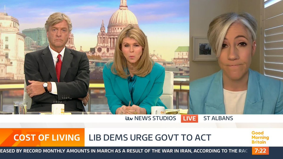 The Liberal Democrats are calling for an urgent cost-of-living package this morning to support businesses and families. Kate Garraway challenges Lib Dem Deputy Leader Daisy Cooper on the party's suggestions to ease the cost of living crisis.
