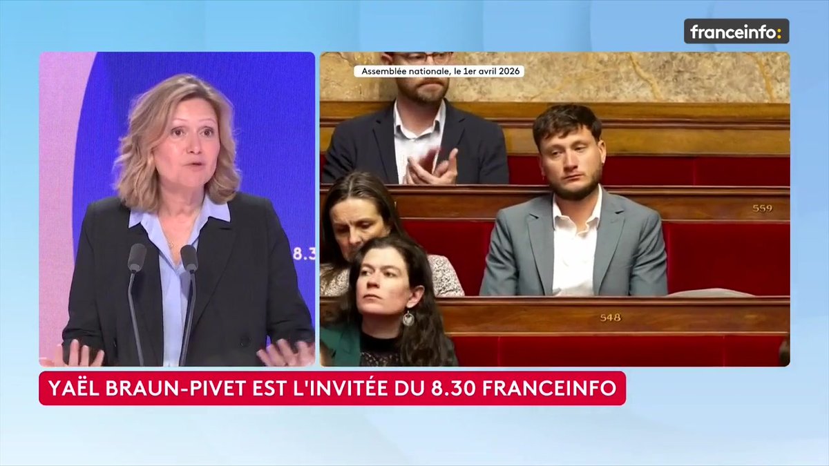 🔴 Retour de Raphaël Arnault à l'Assemblée ➡️ "C'est un élu de la Nation. C'est uniquement nos concitoyens lorsqu'ils votent qui peuvent mettre fin, ou en tout cas empêcher le renouvellement de son mandat", dit Yaël Braun-Pivet, présidente de l'Assemblée nationale.