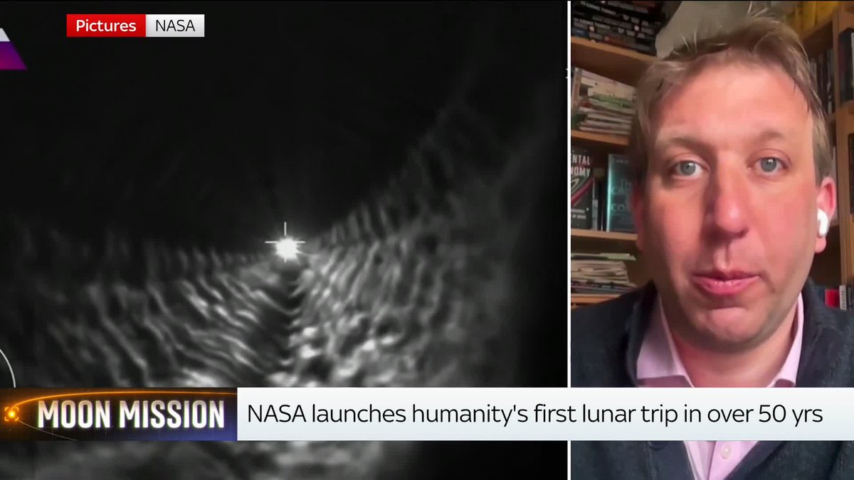 "We think there's water incorporated in the lunar soil down there." Professor of Astrophysics at the University of Oxford, chrislintott, explains why NASA is planning to build a base on the south pole of the Moon. Artemis II mission: 📺 Sky 501 and YT