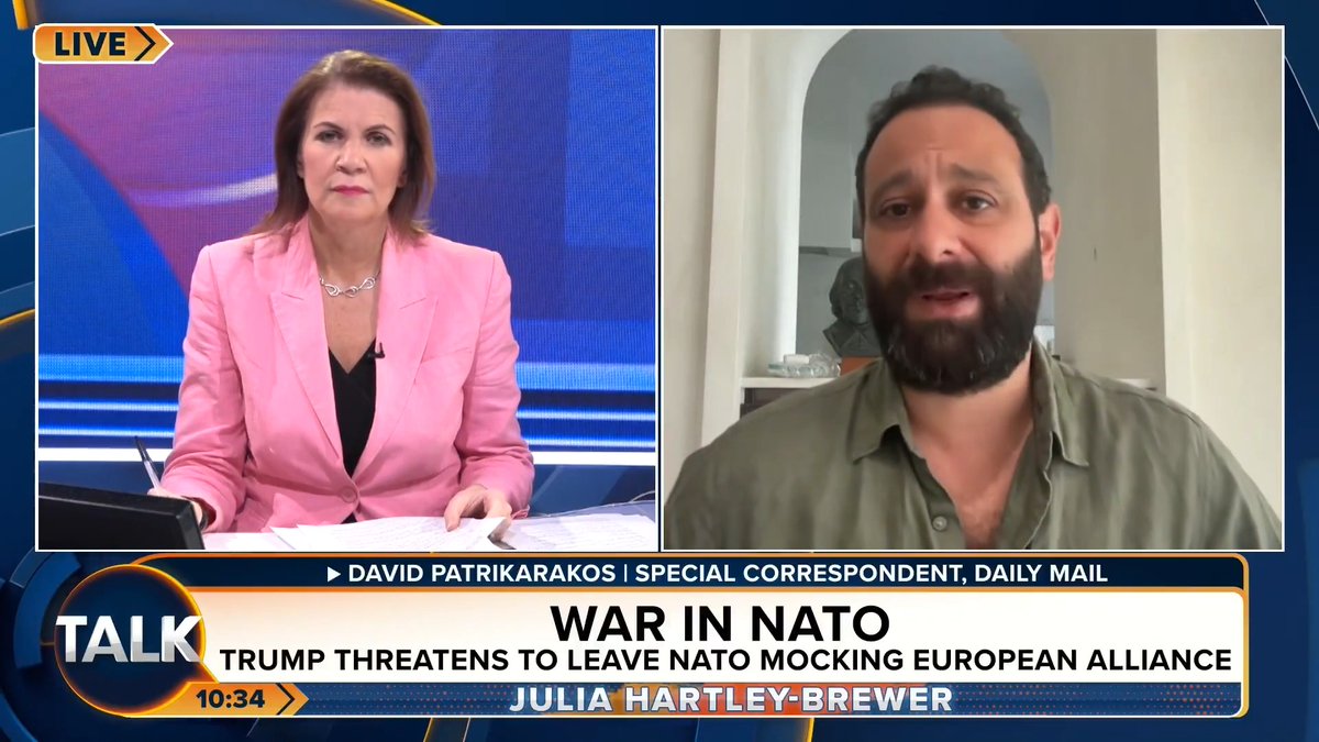 🚨'One never knows with Trump. He's threatening allies, and the goal is the same. He wants everyone to kow-tow and appease him.' Daily Mail's David Patrikarakos reacts to Donald Trump's threat to pull out of NATO. Julia Hartley-Brewer | David Patrikarakos