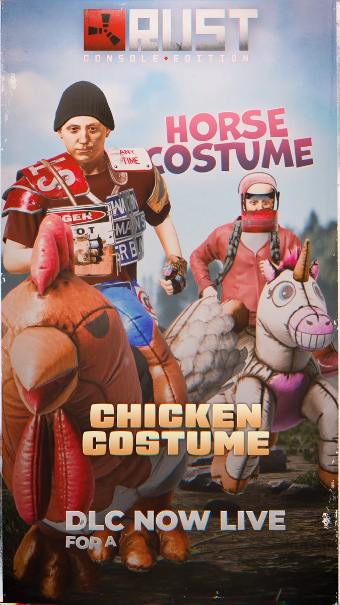 Limited-time DLCs available on platform stores until April 16! Chicken Costume - Horse Costume -