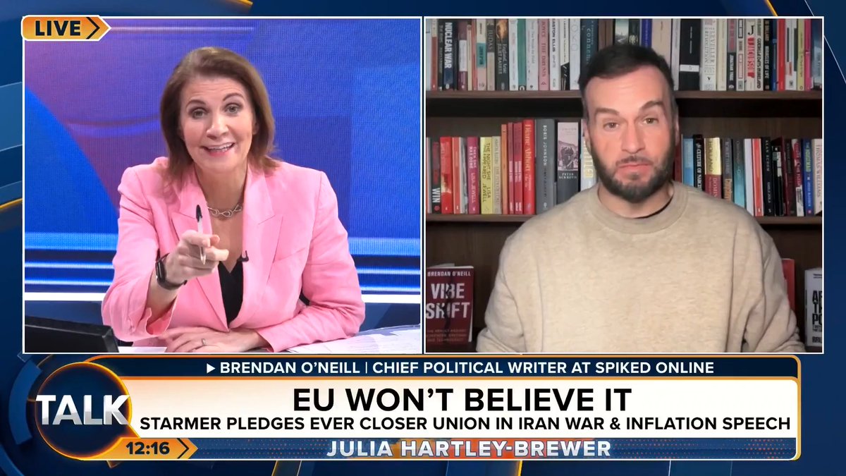 🚨"His answer to everything is to have a summit with his friends in Brussels." Brendan O'Neill says Keir Starmer will use any excuse to "break down Brexit" and take Britain into the EU via the back door. Julia Hartley-Brewer