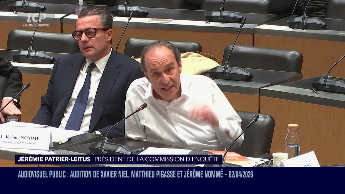 Selon Xavier Niel, les auditions de la commission d'enquête sur l'audiovisuel public ont "coûté des fortunes aux Français", "des dizaines de millions d'euros" : "Cela fait cher l'émission de télé", ironise le cofondateur de Mediawan. #DirectAN cc Xavier Niel