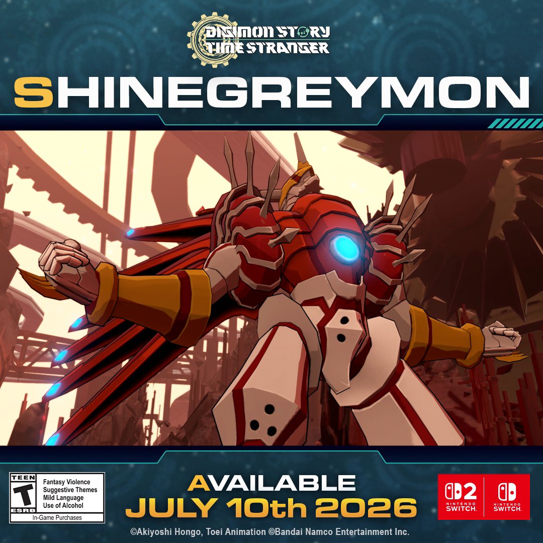 ShineGreymon MirageGaogamon Rosemon Ravemon Digimon Story Time Stranger launches on Nintendo Switch 2 / Nintendo Switch on 7/10. #ADAMAS_ConfidentialReport #TimeStranger