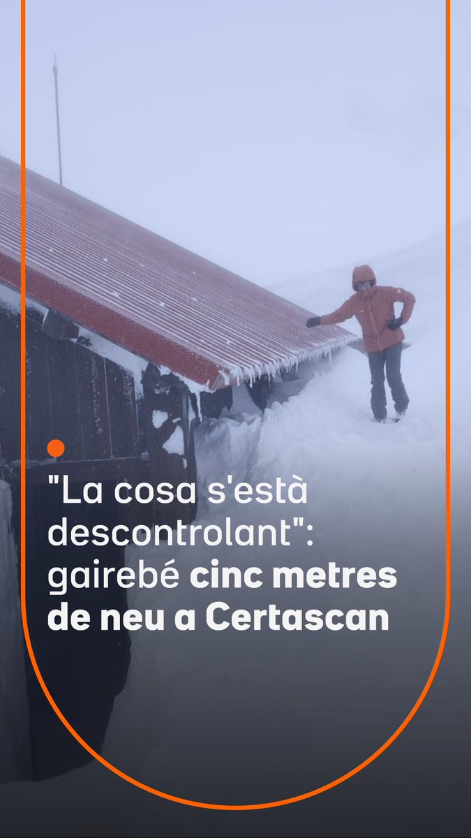 "La cosa se'ns està descontrolant. I no para!" Gairebé cinc metres de neu al refugi de Certascan, situat a 2.200 metres d’altitud, al cor del parc natural de l’Alt Pirineu
