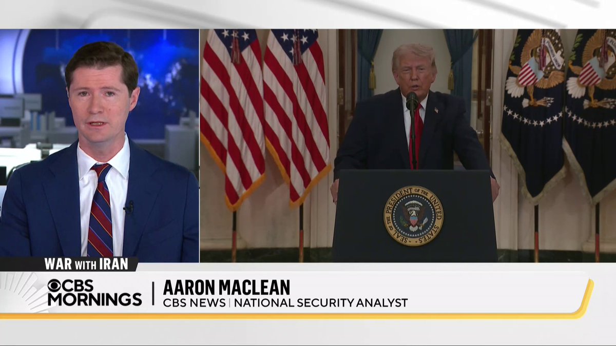 Iran has “played the major card that was available to them” by blocking the Strait of Hormuz, causing great economic impact around the world, CBS News national security analyst Aaron MacLean says. After President Trump said the Strait would reopen “naturally” during his televised address Wednesday night, MacLean breaks down why the Trump administration’s “principal objective remains a deal” to end the Iran war.