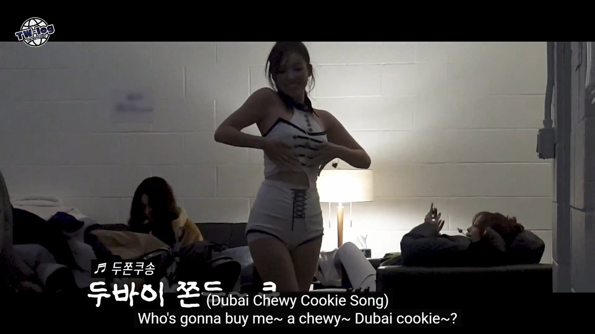 Nayeon doing all that for Dubai Chewy Cookie 😭