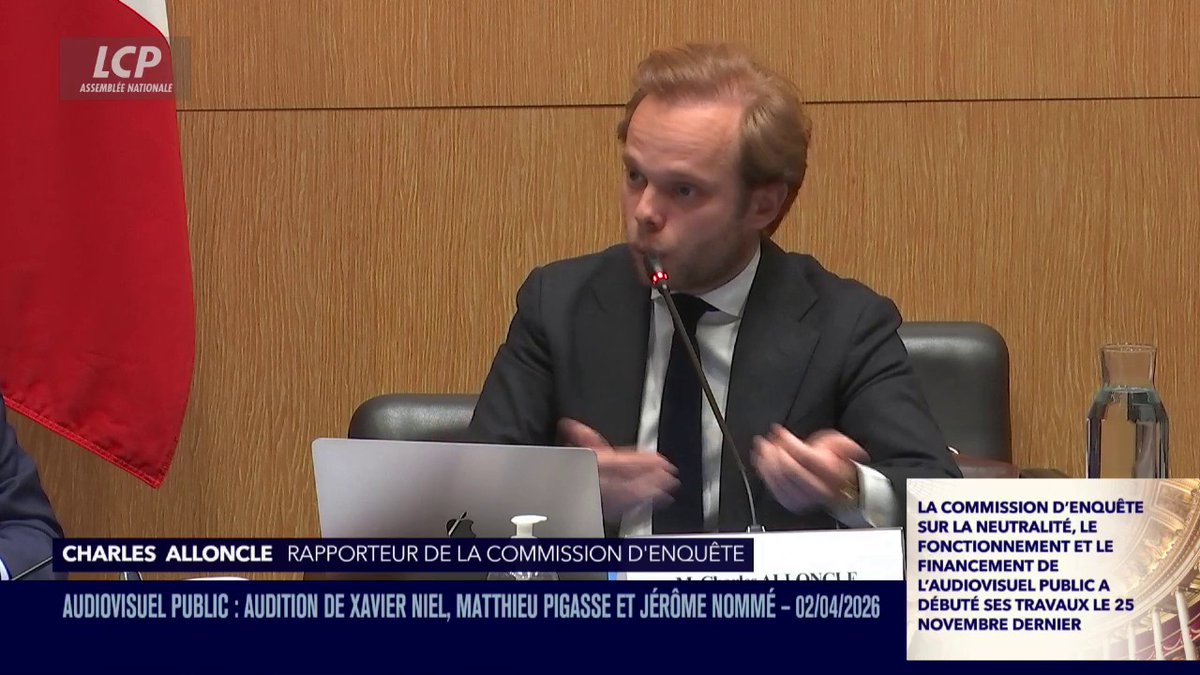 "Le 30 janvier 2024, vous êtes venus présenter votre nouvelle Freebox sur le plateau de C à vous, une émission diffusée sur France 5, produite par une filiale de Mediawan", déclare Charles Alloncle, qui interpelle Xavier Niel. #DirectAN