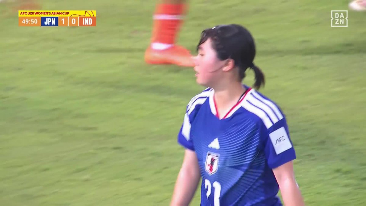 惜しい! 福島望愛 強烈ショットはポスト直撃 🏆️AFC U20女子アジアカップ 🆚日本×インド 📺DAZN ライブ配信中 #U20女子アジアカップ #だったらDAZN