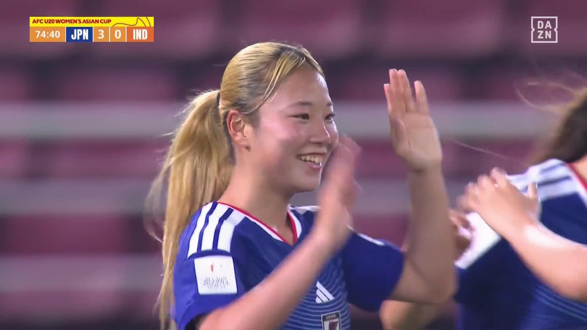 背負ってる 田子夏海 反転からの強烈ショット 🏆️AFC U20女子アジアカップ 🆚日本×インド 📺DAZN ライブ配信中 #U20女子アジアカップ #だったらDAZN