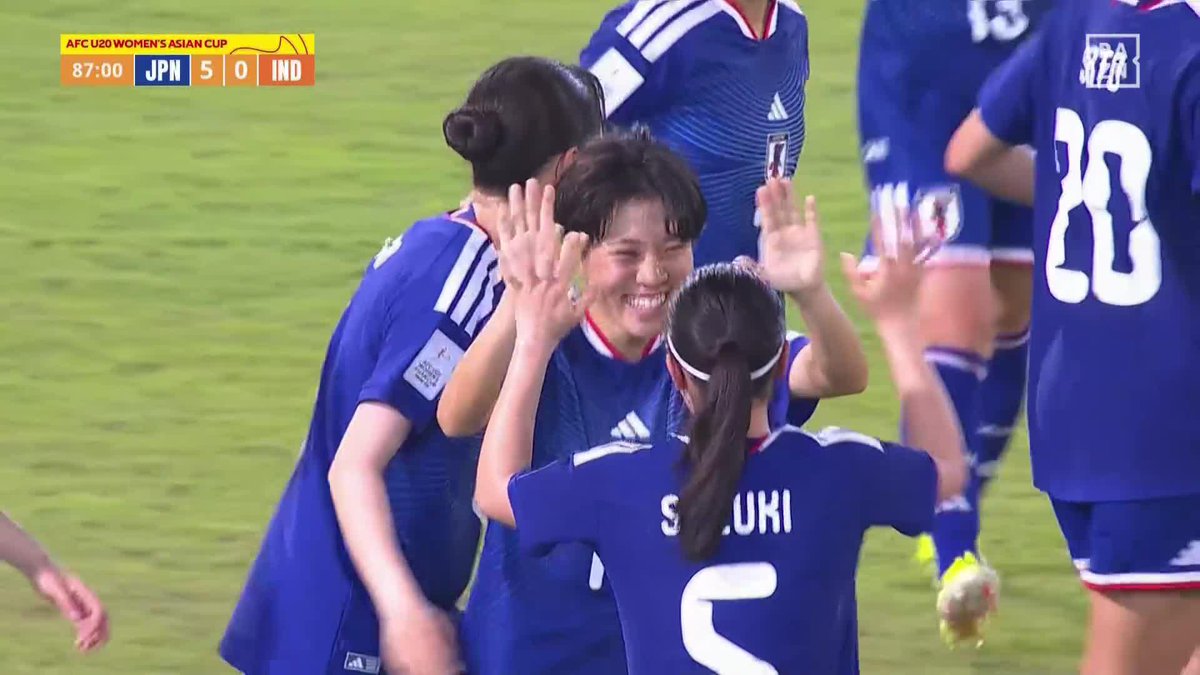 ゴールラッシュ 🇯🇵6点目は本田悠良 トラップから一瞬でシュートを決断 🏆️AFC U20女子アジアカップ 🆚日本×インド 📺DAZN ライブ配信中 #U20女子アジアカップ #だったらDAZN