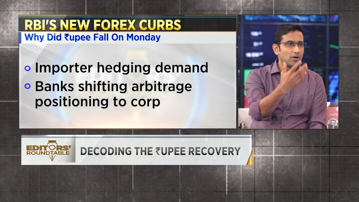 RBI is reining in currency speculation ! The recent moves have left banks scrambling to unwind arbitrage trades - where they were buying dollars locally & selling them offshore. I explain. #Iran #Rupee #Oil #Nifty #BankNifty CNBC-TV18