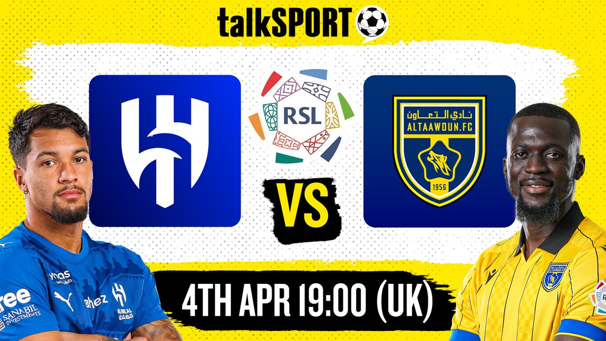 Watch Al Hilal SFC v Al Taawoun FC in the Roshn Saudi League. Live with talkSPORT on YouTube this Saturday 4th April at 19:00 (UK). 📺WATCH: