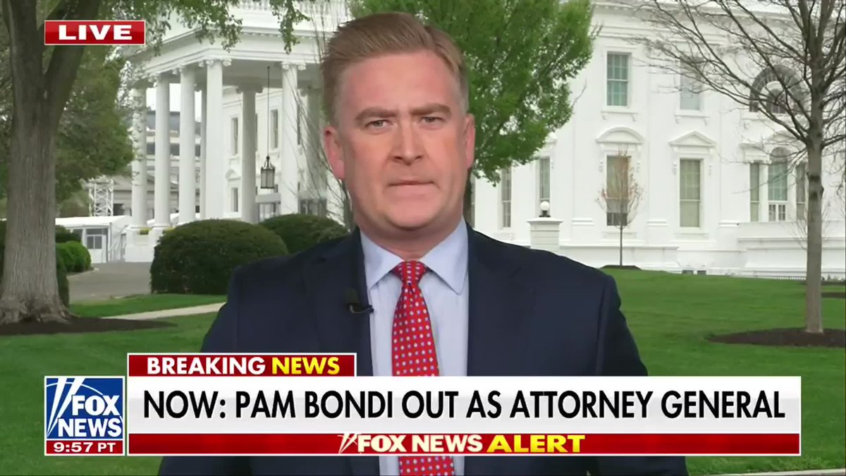 BREAKING: Pam Bondi will soon step down as Attorney General — transitioning to another role within the administration. Bondi will be replaced by Todd Blanche in the interim. | Peter Doocy Outnumbered