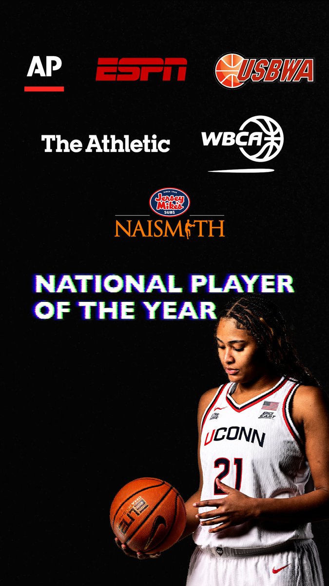 Sarah Strong is THE National Player of the Year‼️ Naismith ✅ AP ✅ ESPN ✅ The Athletic ✅ WBCA ✅ USBWA ✅ Sarah Strong | UConn Women’s Basketball