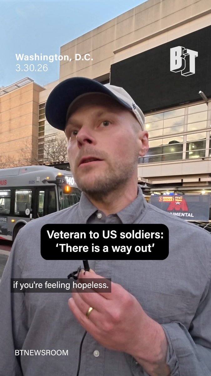 “Nobody gets out of the service without some kind of injury, whether mental, emotional, physical." U.S. military veterans are conducting outreach campaigns across the country to let active duty soldiers know they have a right to refuse to serving in Trump's illegal war on Iran. This comes as the Pentagon weighs sending 10,000 more U.S. military personnel to West Asia. U.S. casualties in the war are nearing 750 wounded or killed, despite Central Command evacuating soldiers from its bases in the region. On Wednesday, Iranian forces claimed they struck and killed 37 U.S. military officers in the UAE and Bahrain.