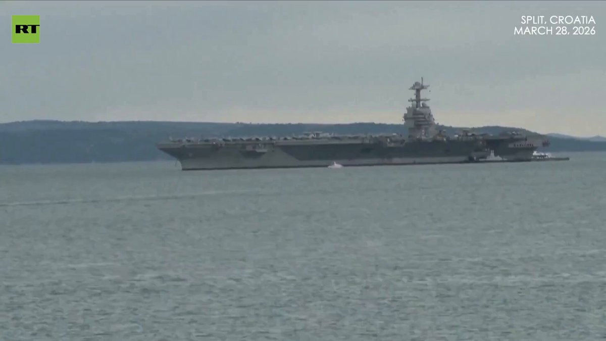 America’s BIGGEST aircraft carrier leaves Croatia after 5-day visit to repair 'LAUNDRY FIRE' damage USS Gerald R. Ford 'poised for full mission tasking'