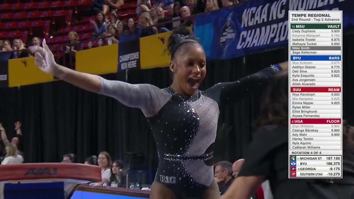 PERFECT 🔟 FOR NIKKI SMITH 💥 Michigan State Gymnastics 📺: ESPN+