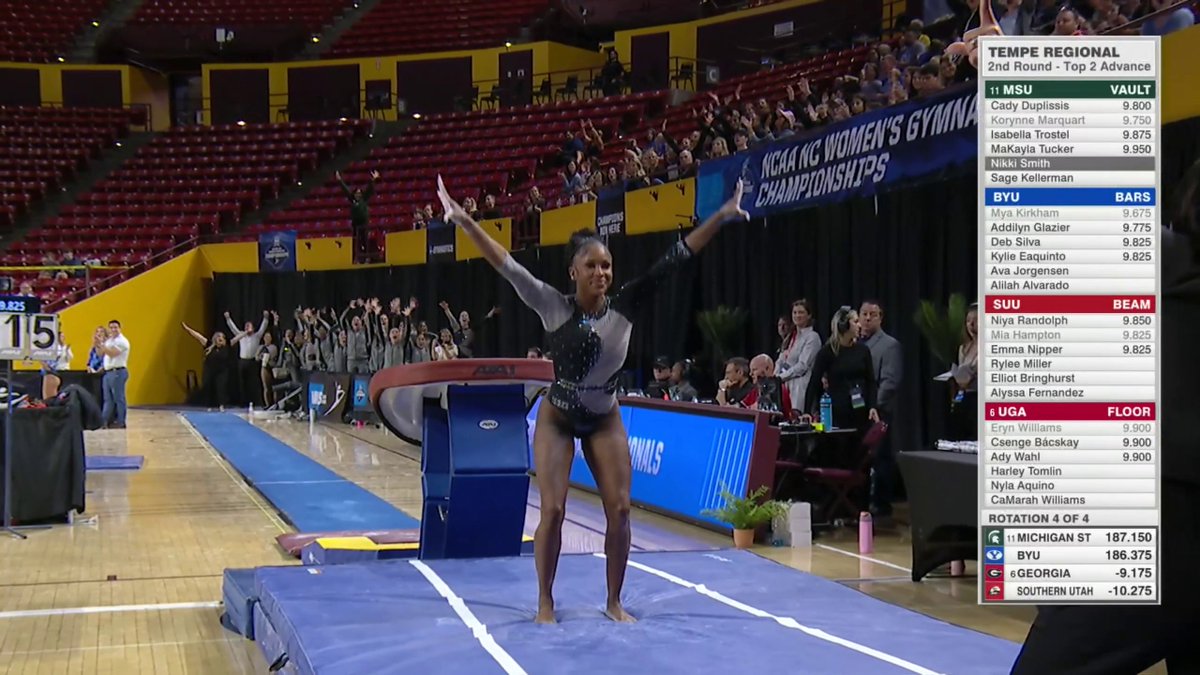 PERFECT 10 🌟 Michigan State's Nikki Smith landed PERFECTLY on vault 🤩