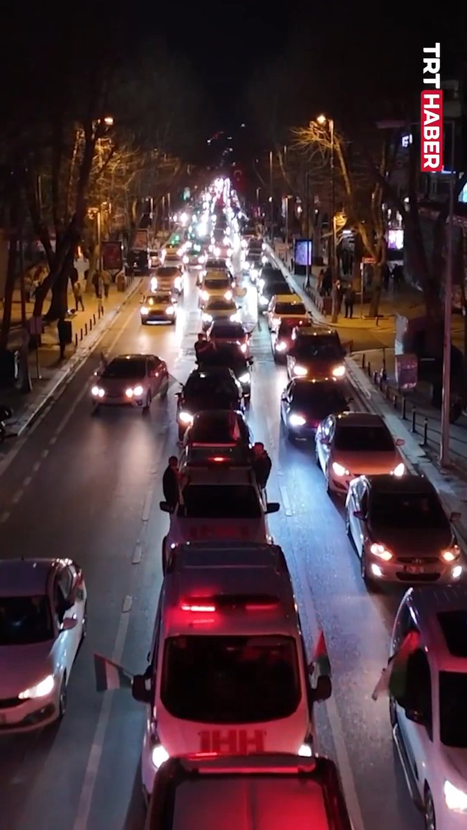 İstanbul’da Filistin’e destek konvoyu düzenlendi.