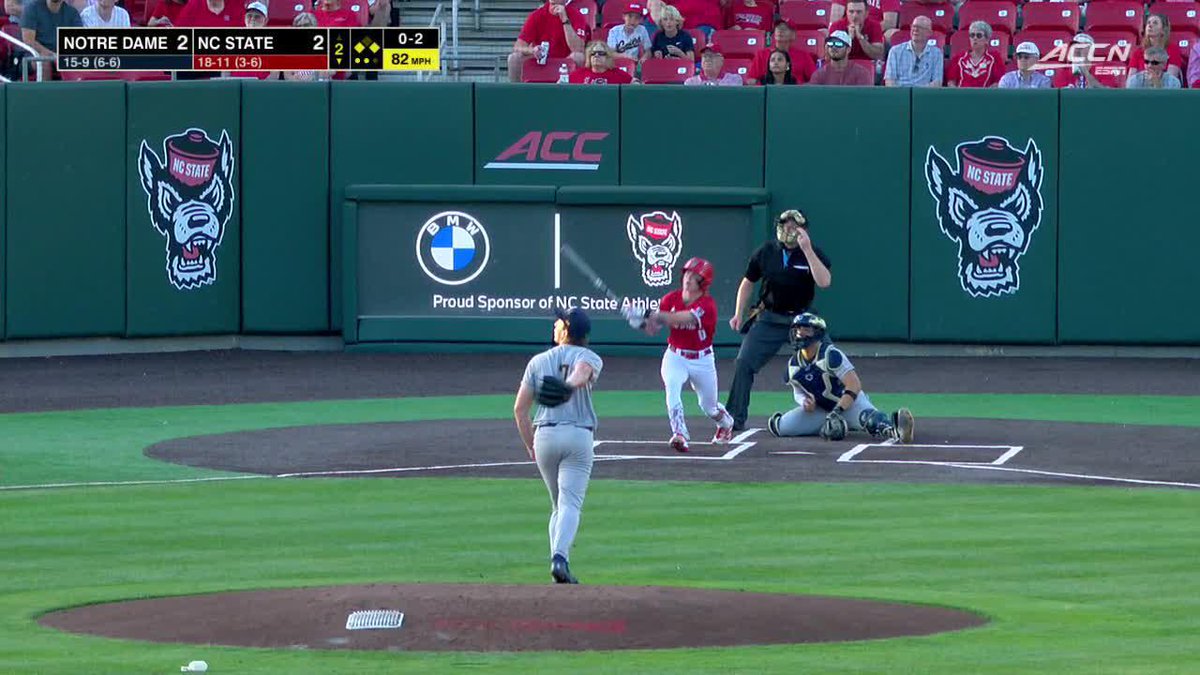 Luke Nixon for the lead! Its a five run inning for the Wolfpack! B2| Wolfpack 5, Notre Dame 2
