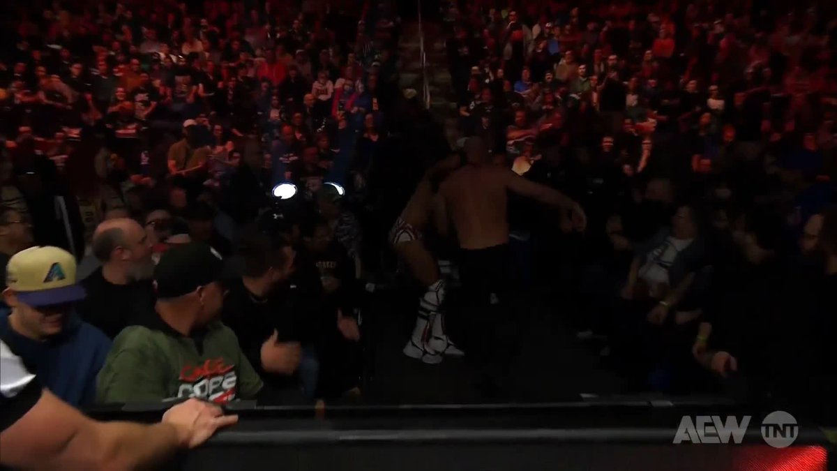 .Anthony Bowens is taking the fight to Jon Moxley amongst the crowd in Winnipeg! Watch #AEWCollision on TNT + HBO Max