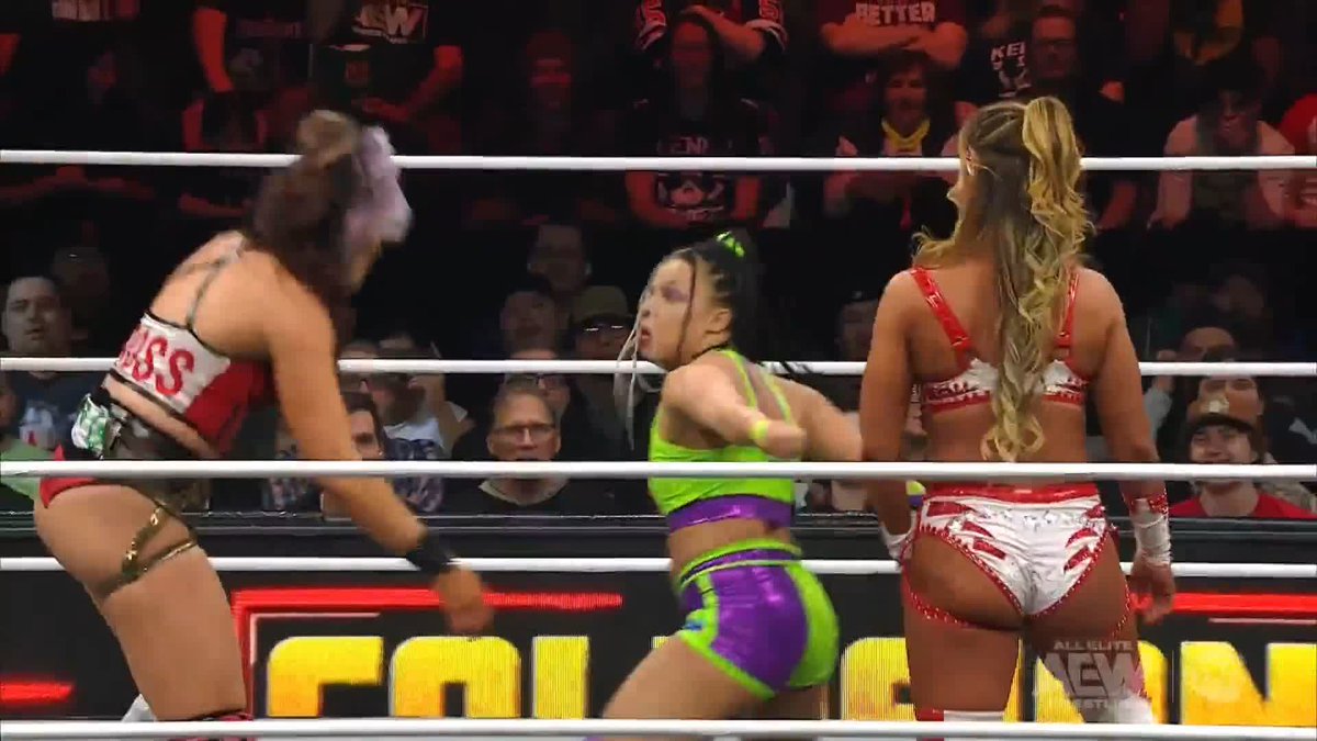 .@MeganBayne + Lena Kross レナ・クロス are 5-0 as a team with a DOMINANT win! Watch #AEWCollision on TNT + HBO Max
