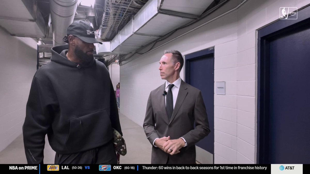 "Anytime you play the head of the snake on the opposing team, you try to make it tough on them." LeBron James tells Steve Nash what will be key to defeat SGA & Co. 🔑