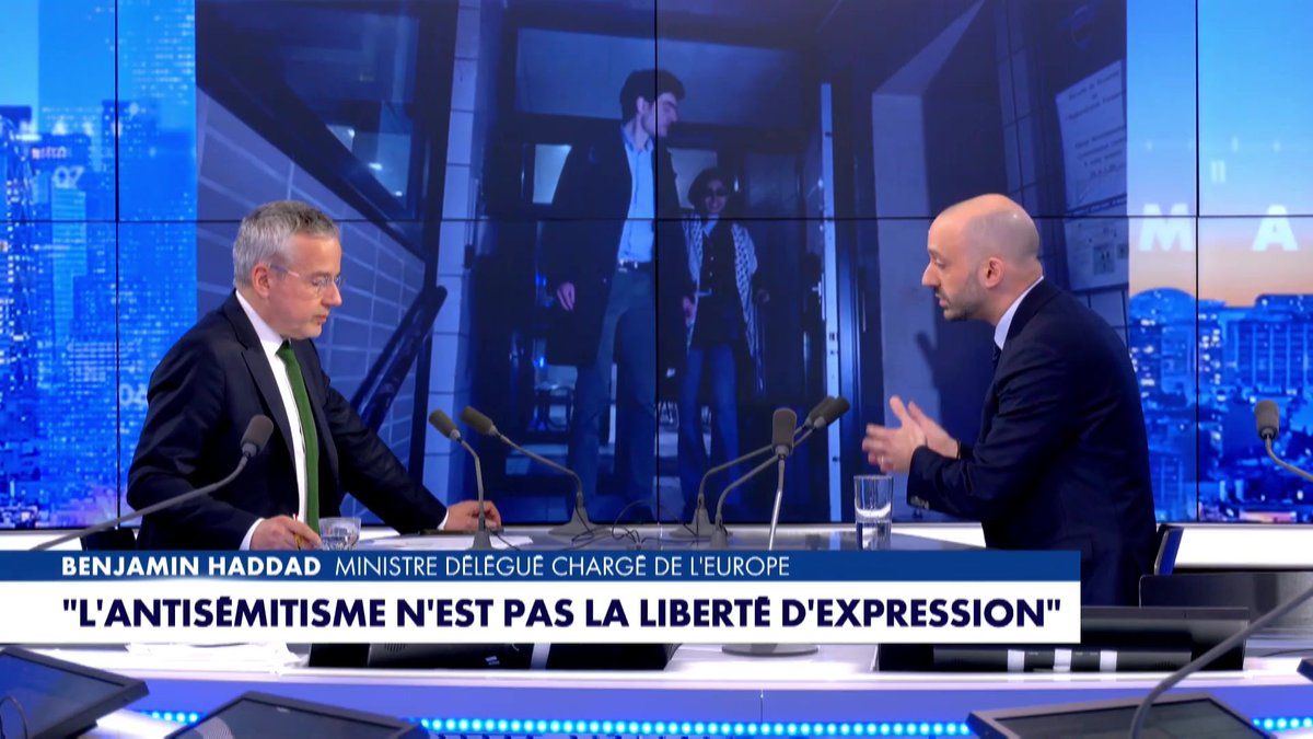 .Benjamin Haddad, ministre délégué chargé de l'Europe : "L'antisémitisme et l'apologie du terrorisme, ce n'est pas la liberté d'expression. Et Rima Hassan est coutumier du fait de cette brutalisation du débat public", dans #LaGrandeInterview sur #Europe1