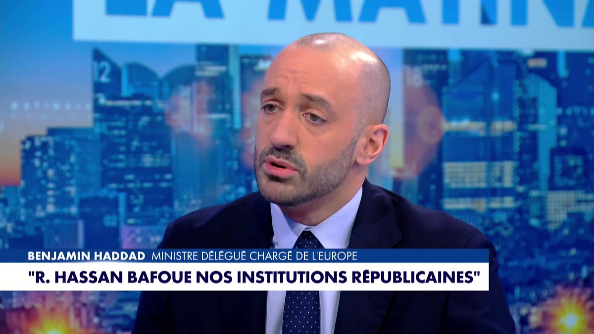 "LFI est une menace pour notre pays, pour nos concitoyens de confession juive", affirme Benjamin Haddad, ministre délégué chargé de l'Europe, dans #LaGrandeInterview sur #Europe1