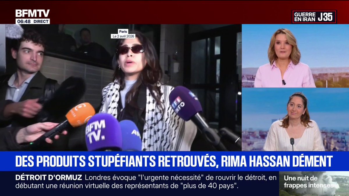Une petite quantité de drogue de synthèse a été retrouvée dans le sac de Rima Hassan lors de sa garde à vue pour "apologie du terrorisme" selon le parquet, l'eurodéputée dément