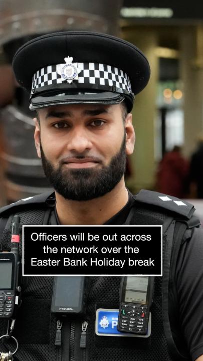 It’s the Easter bank holiday and we’re expecting the network to be busy 🐣🚆 Officers will be out and about across the network to keep you safe, but they need your help too. Keep an eye out for anything that doesn't feel right and text us on 61016 📱