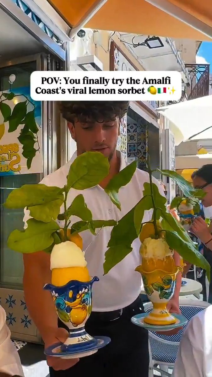 🍋 Positano, Amalfi Coast, where even dessert feels like a postcard. Italy 🇮🇹✨