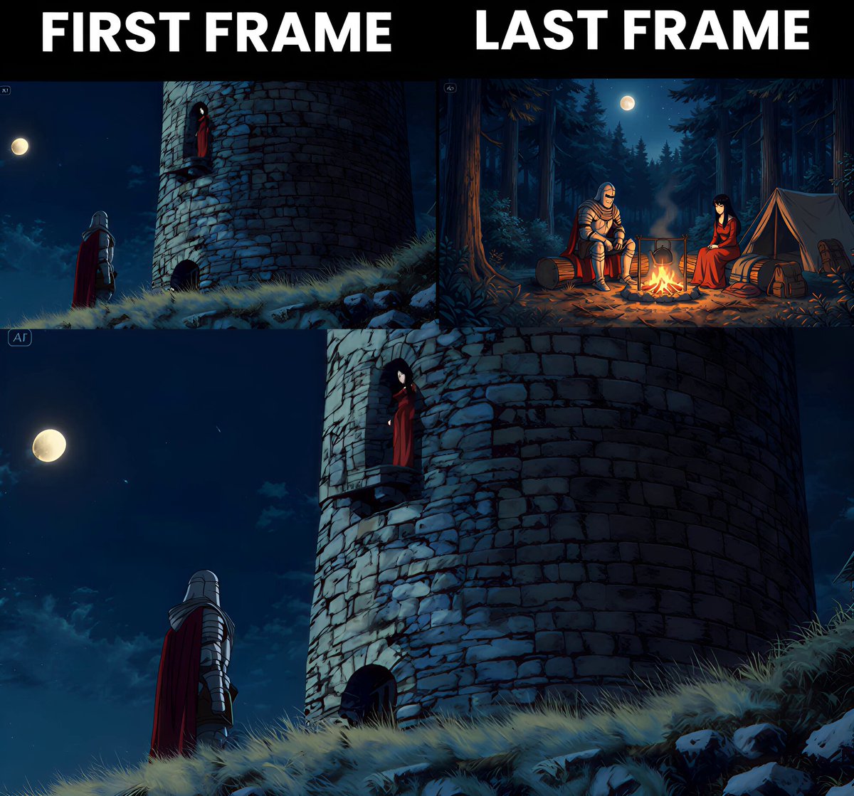 I found a mind-blowing Seedance 2.0 hack no one is talking about. Just upload the first and last frame of your story and prompt: "Show me what happens in between. USE MULTIPLE CAMERA ANGLES" It will generate the entire multi-shot video for you 🤯 10 examples 👇