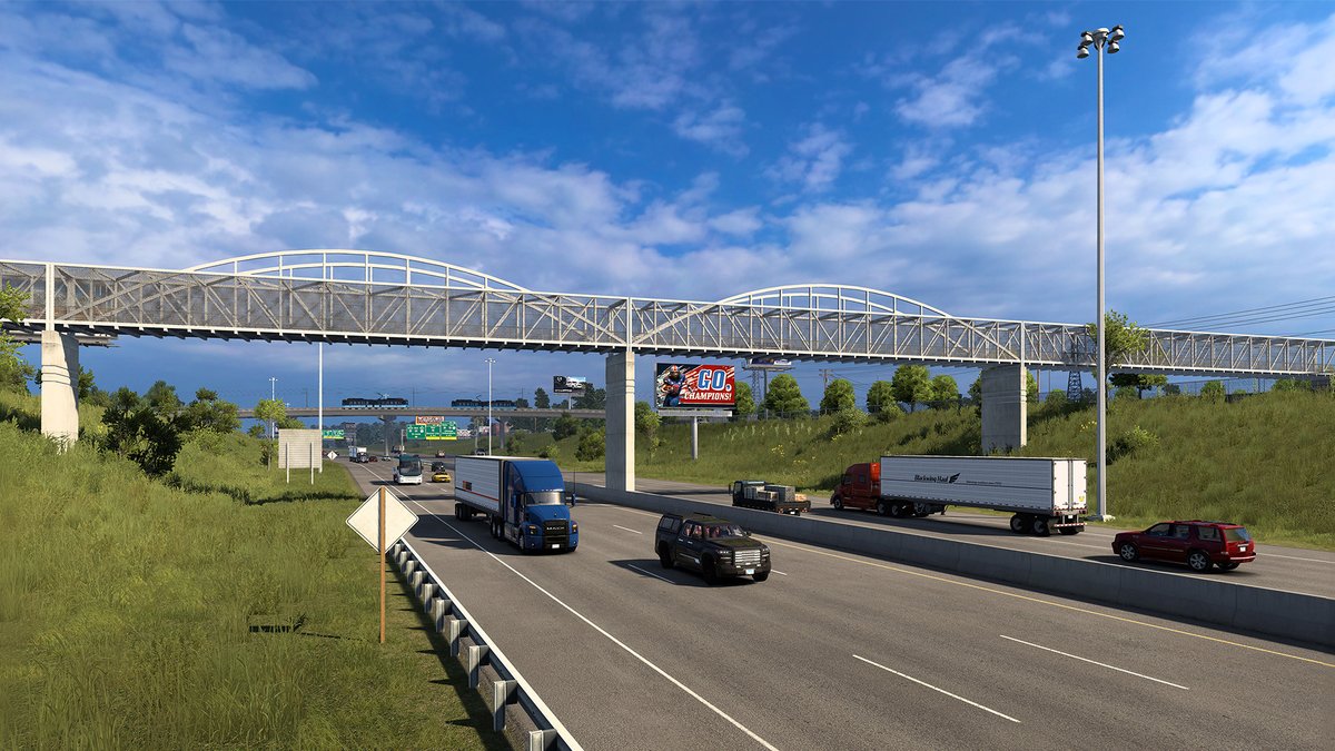 All aboard for East St. Louis! ๐บ๐ธ From heavy industry to the Mississippi River and views of the St. Louis skyline, thereโs plenty for truckers to explore in our upcoming Illinois DLC for American Truck Simulator ๐ See more at our latest blog:
