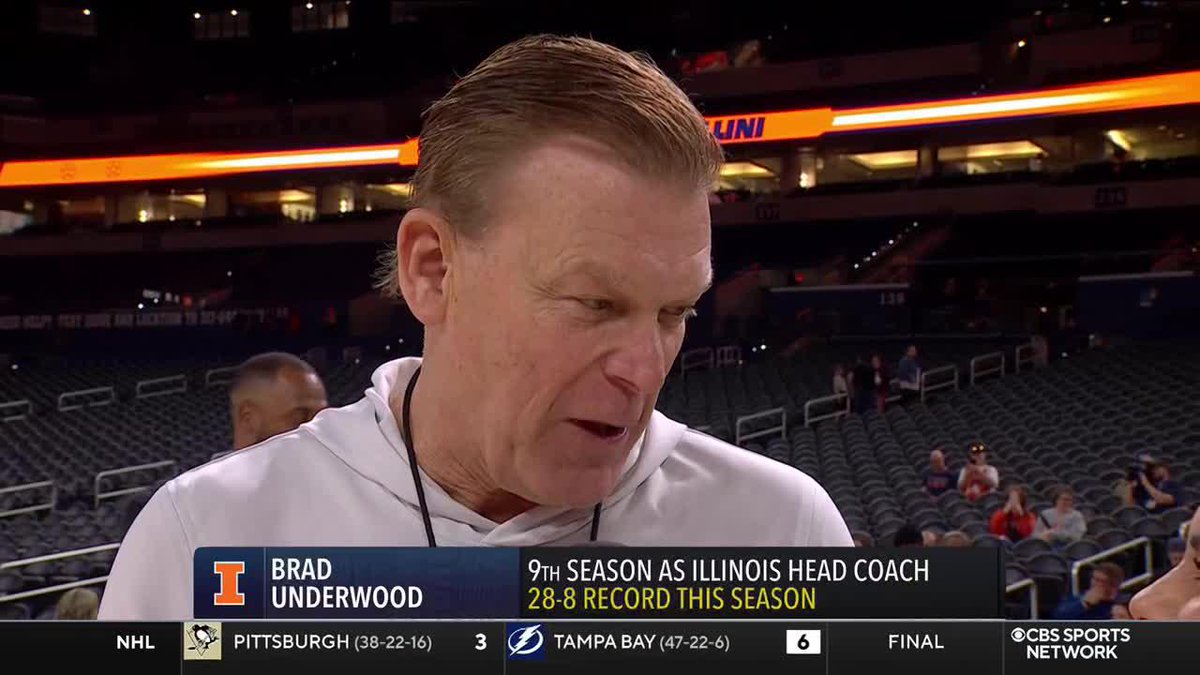 "You dream about this as a kid... It's why I took the Illinois job... It's better in real life than in my dreams." Illinois Men's Basketball head coach Brad Underwood w/ Tracy Wolfson at Final Four practice