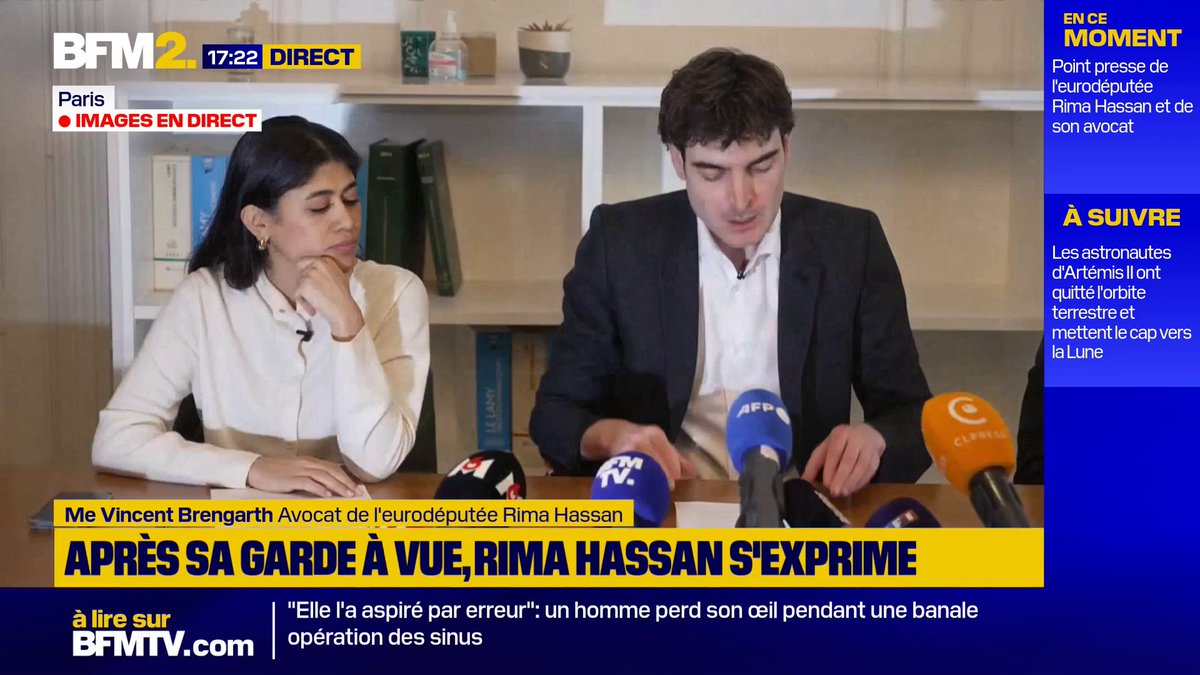 "La garde à vue qui a eu lieu hier, est parfaitement illégale", déclare Me Vincent Brengarth, avocat de l'eurodéputée Rima Hassan #BFM2