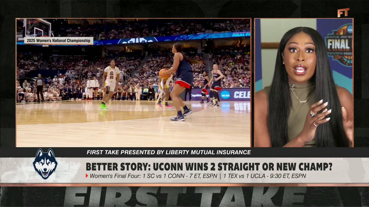 "[UConn] also do have a target on their backs." 👀 Chiney Ogwumike joins First Take from the Women’s Final Four to weigh in on whether UConn repeats or a new champion is crowned 🏆