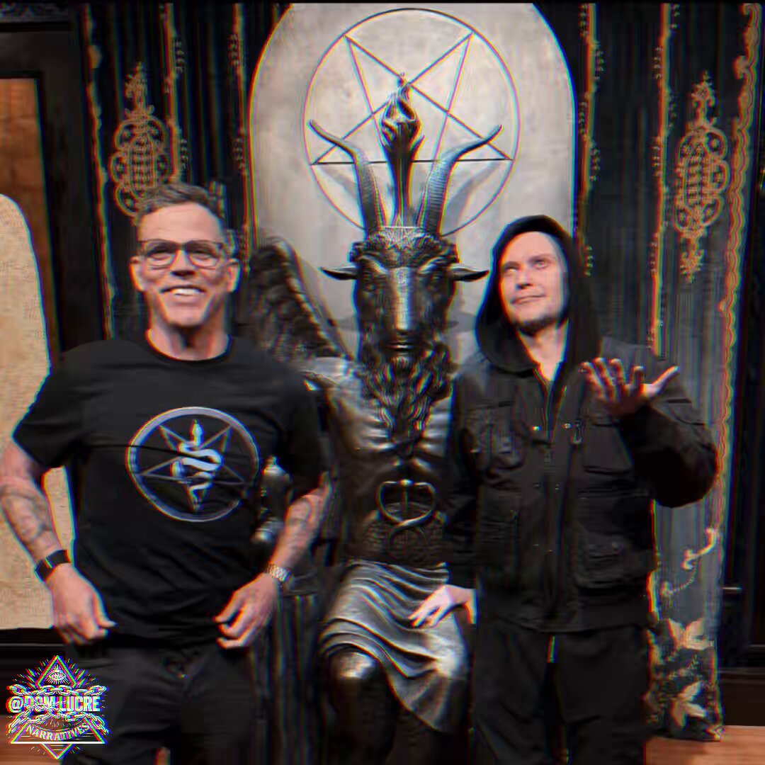 🔥🚨BREAKING: Hollywood stuntman and comedian Steve-O was spotted grinning ear to ear at Satanic Temple with Baphomet and the co-founder Lucian Greaves Greaves: “Happy Baphomet Victory! with Steve-O at The Satanic Temple