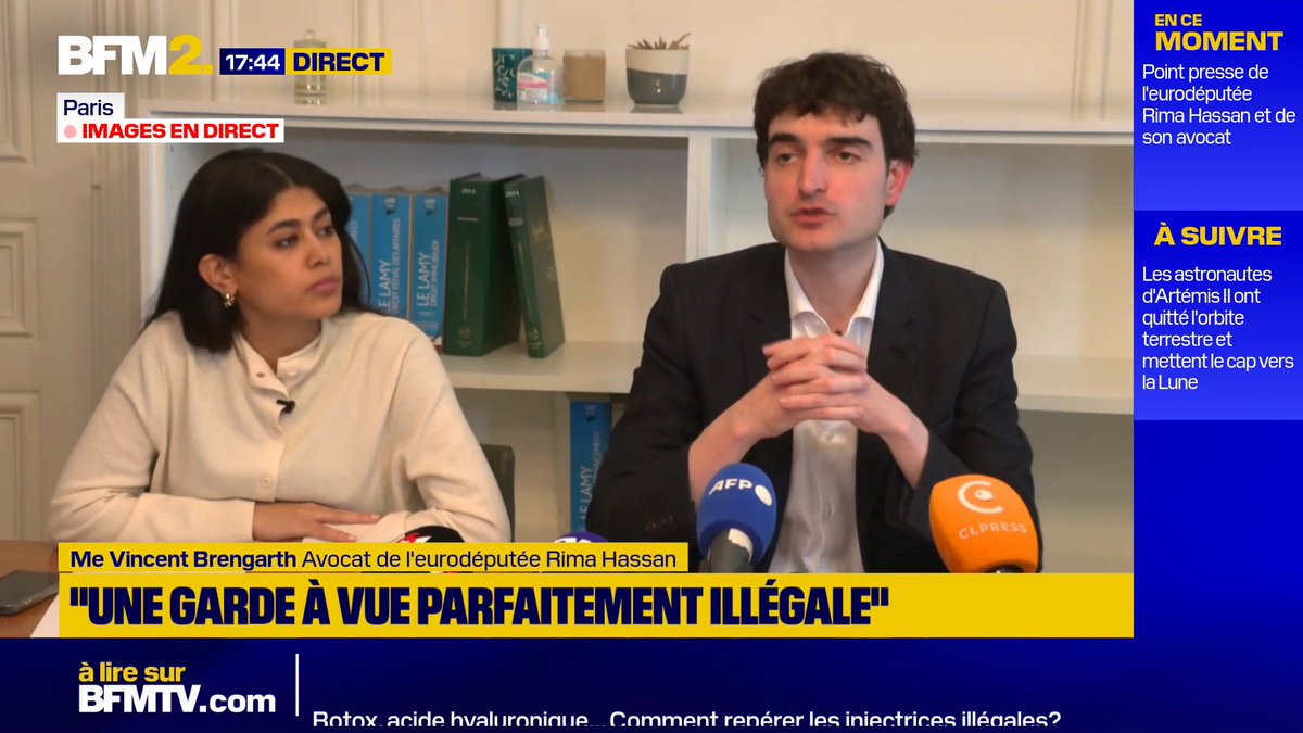 Garde à vue de Rima Hassan: "Ce qui s'est déroulé est d'une extraordinaire gravité parce que des informations ont fuité pendant la garde à vue.[...]Nous attendons des condamnations", déclare Me Vincent Brengarth, avocat de l'eurodéputée Rima Hassan #BFM2